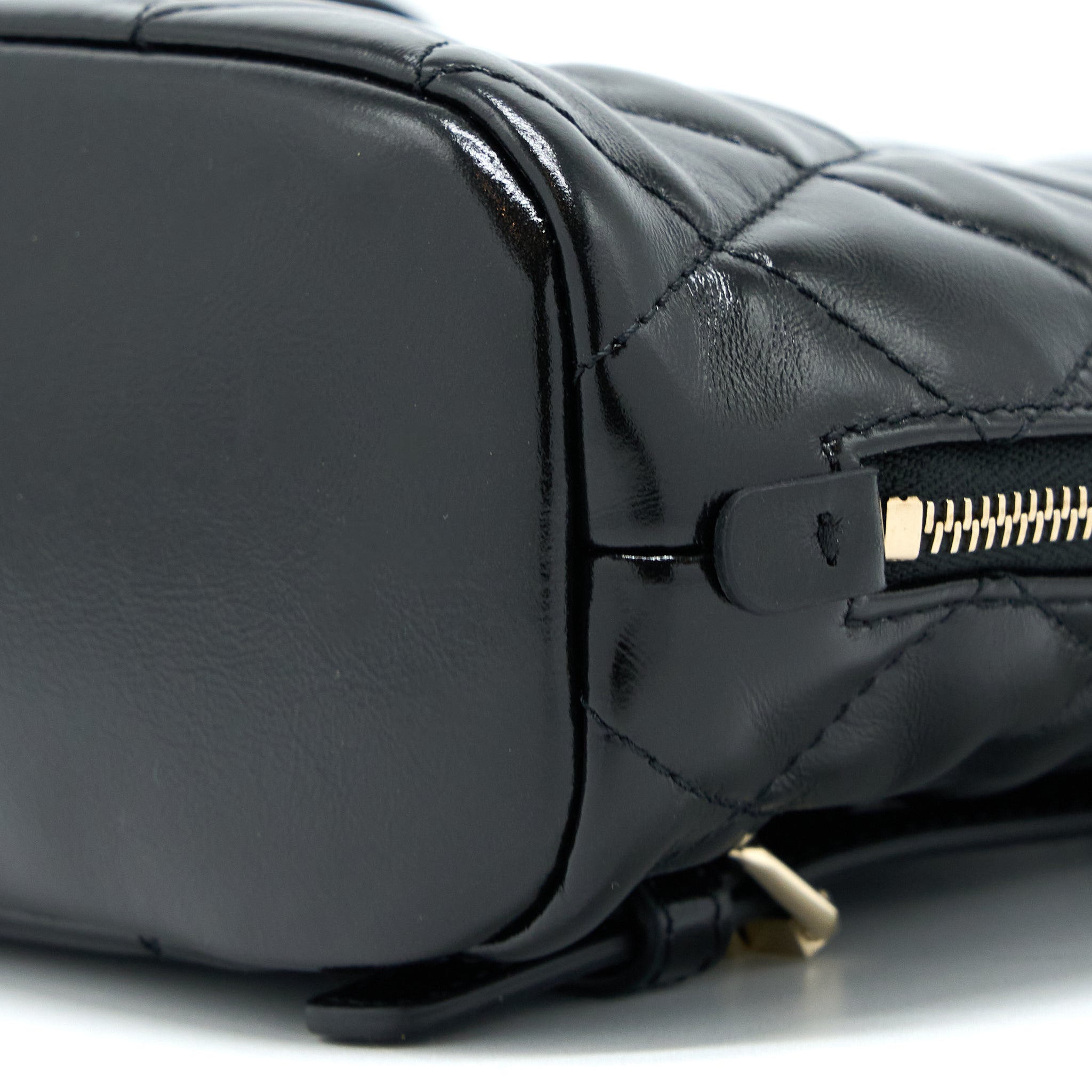 Chanel 22A Backpack Patent Black L (Microchip)