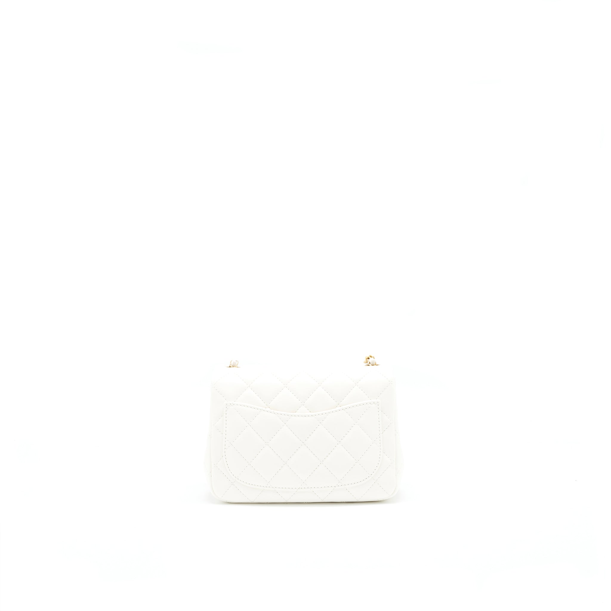 Chanel 21B Pearl Crush Square mini flap Bag White