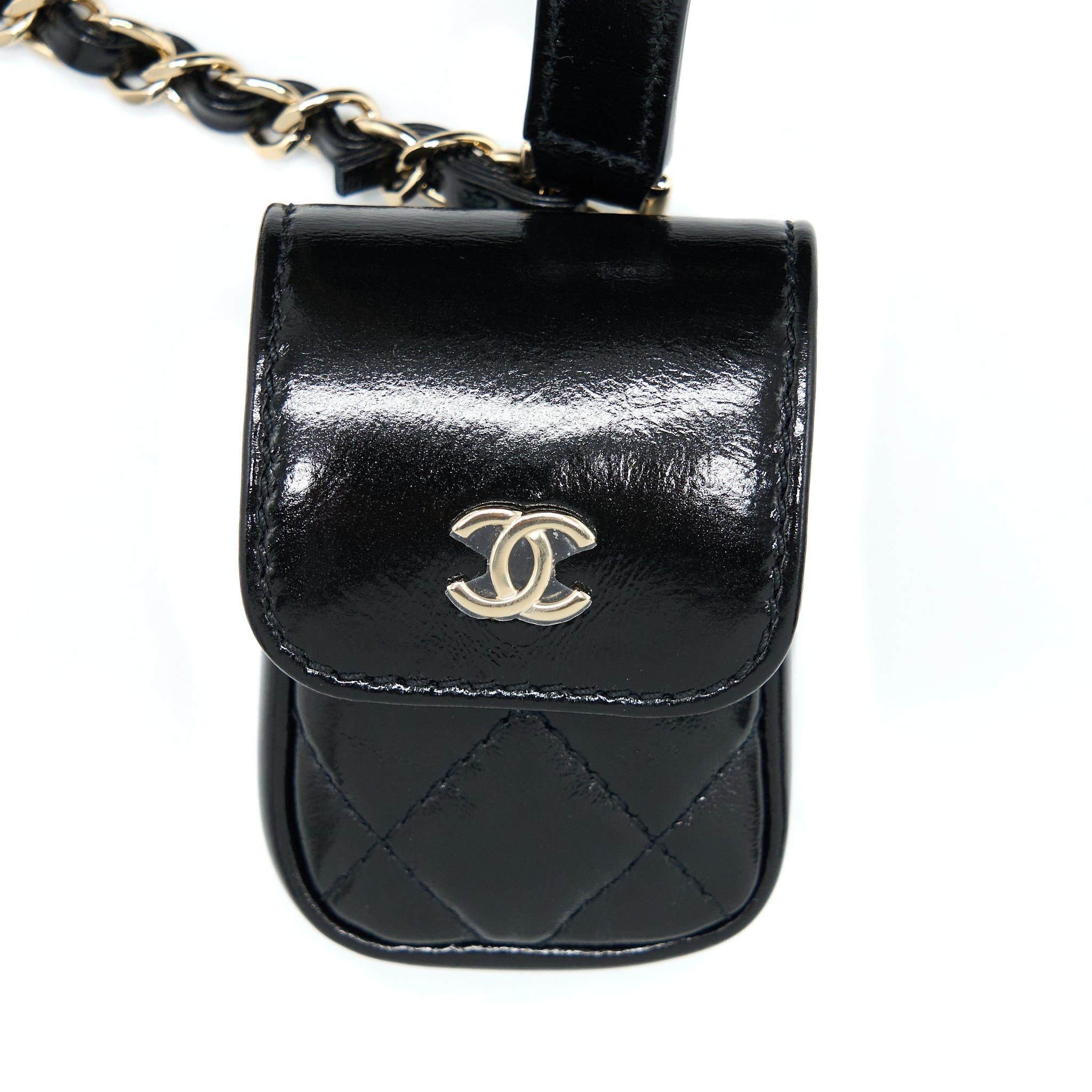 Chanel 22A Backpack Patent Black L (Microchip)