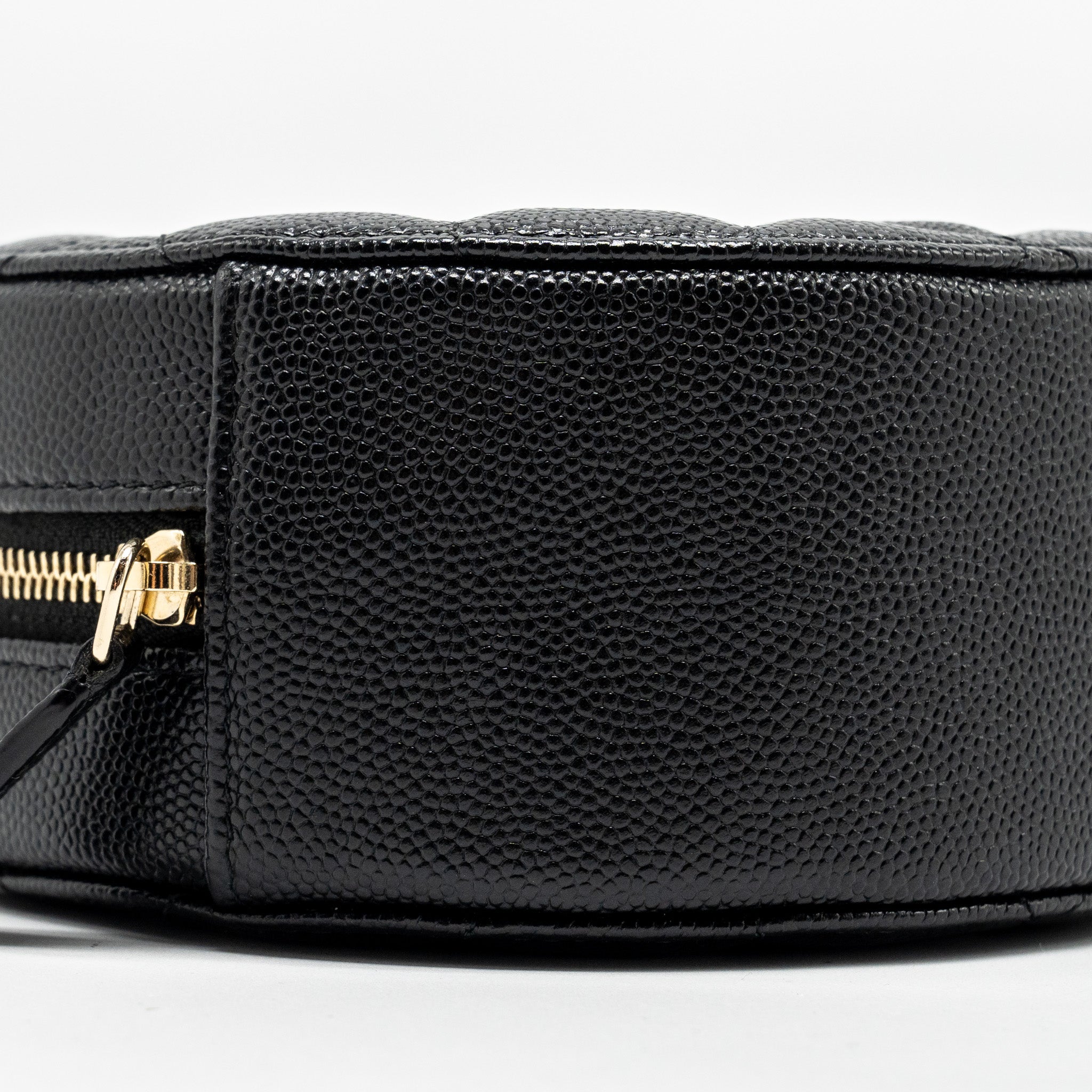 Chanel Round Clutch with Chain Caviar Black L