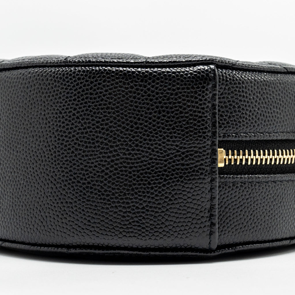 Chanel Round Clutch with Chain Caviar Black L