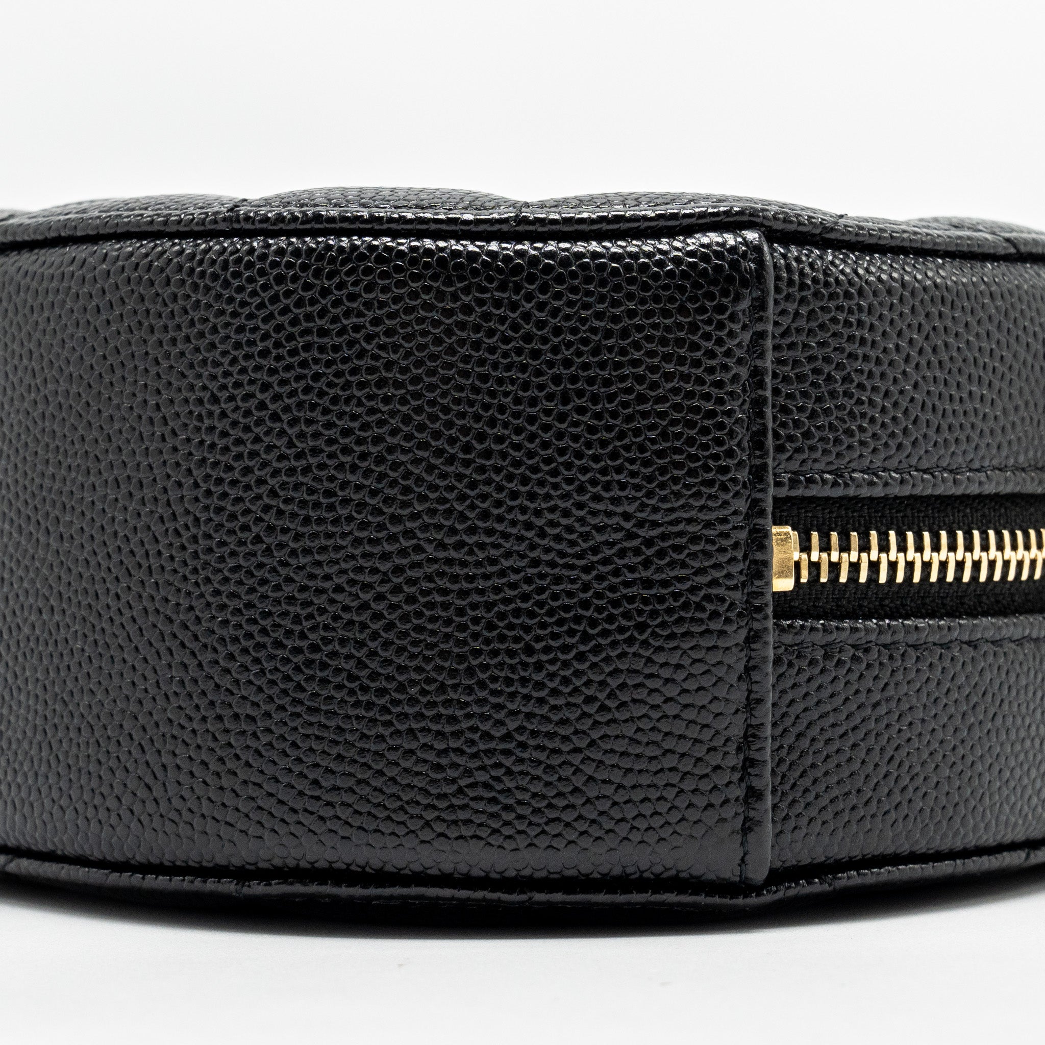 Chanel Round Clutch with Chain Caviar Black L