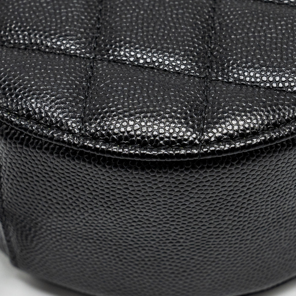 Chanel Round Clutch with Chain Caviar Black L
