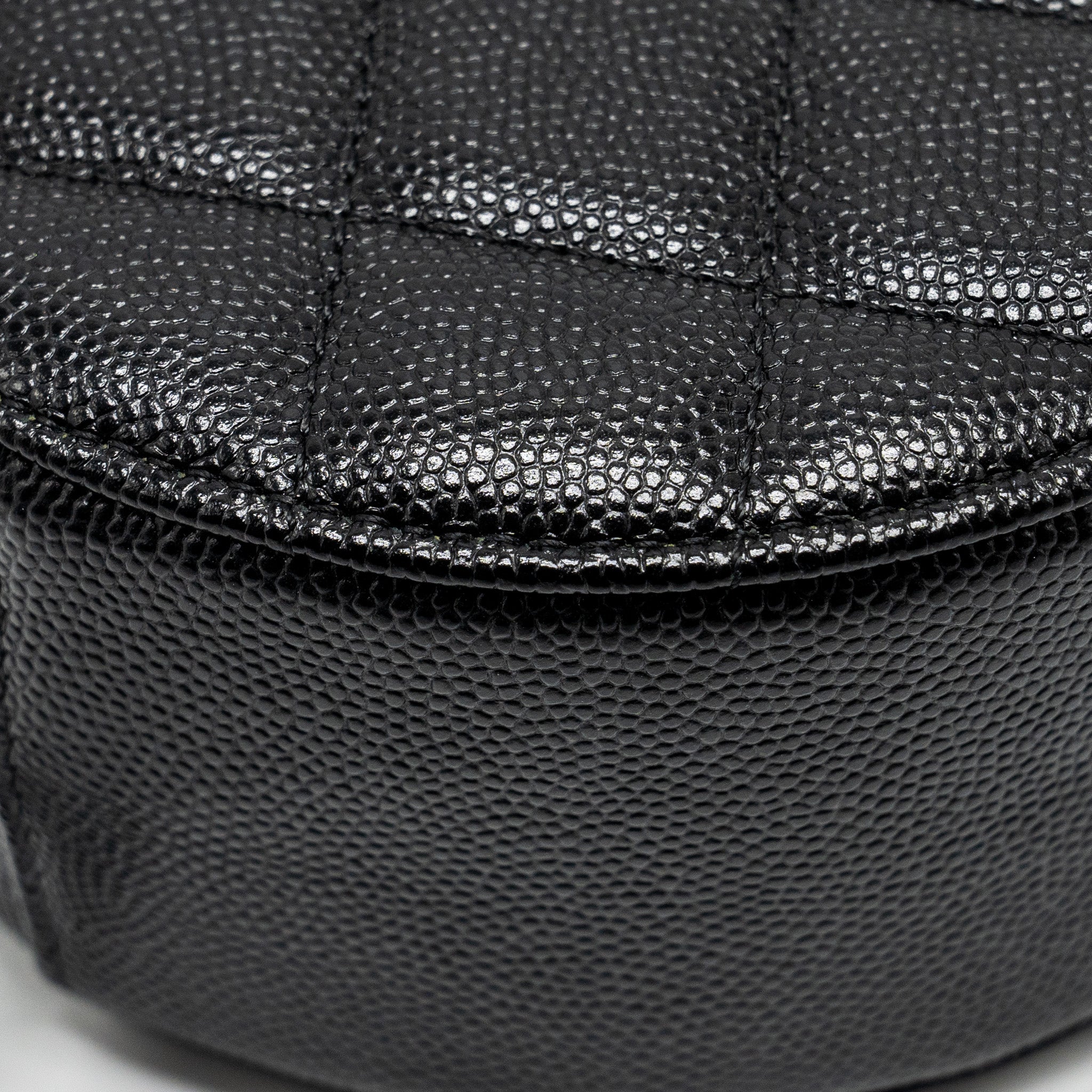 Chanel Round Clutch with Chain Caviar Black L