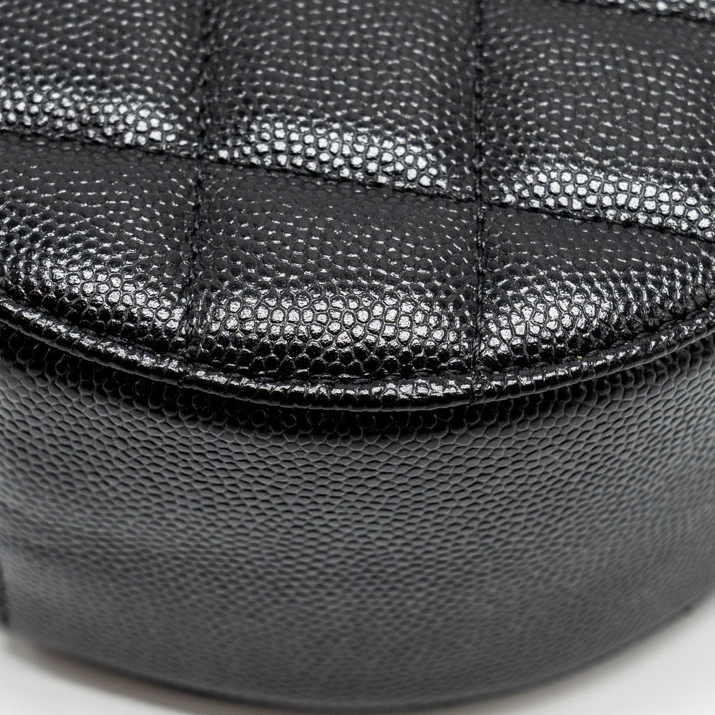 Chanel Round Clutch with Chain Caviar Black L