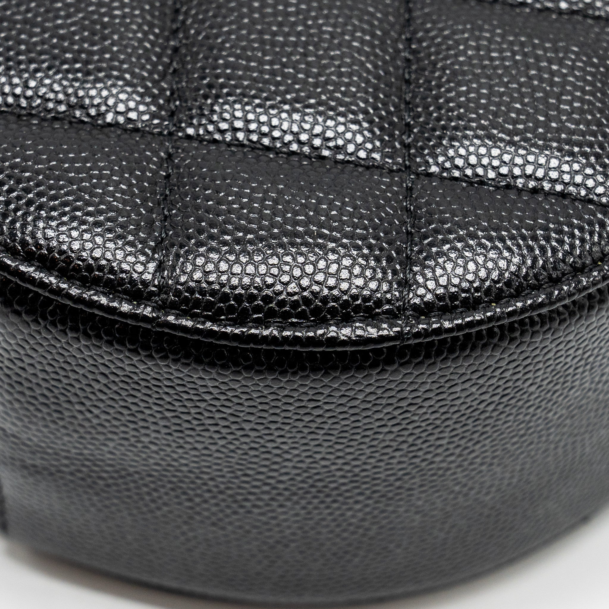 Chanel Round Clutch with Chain Caviar Black L