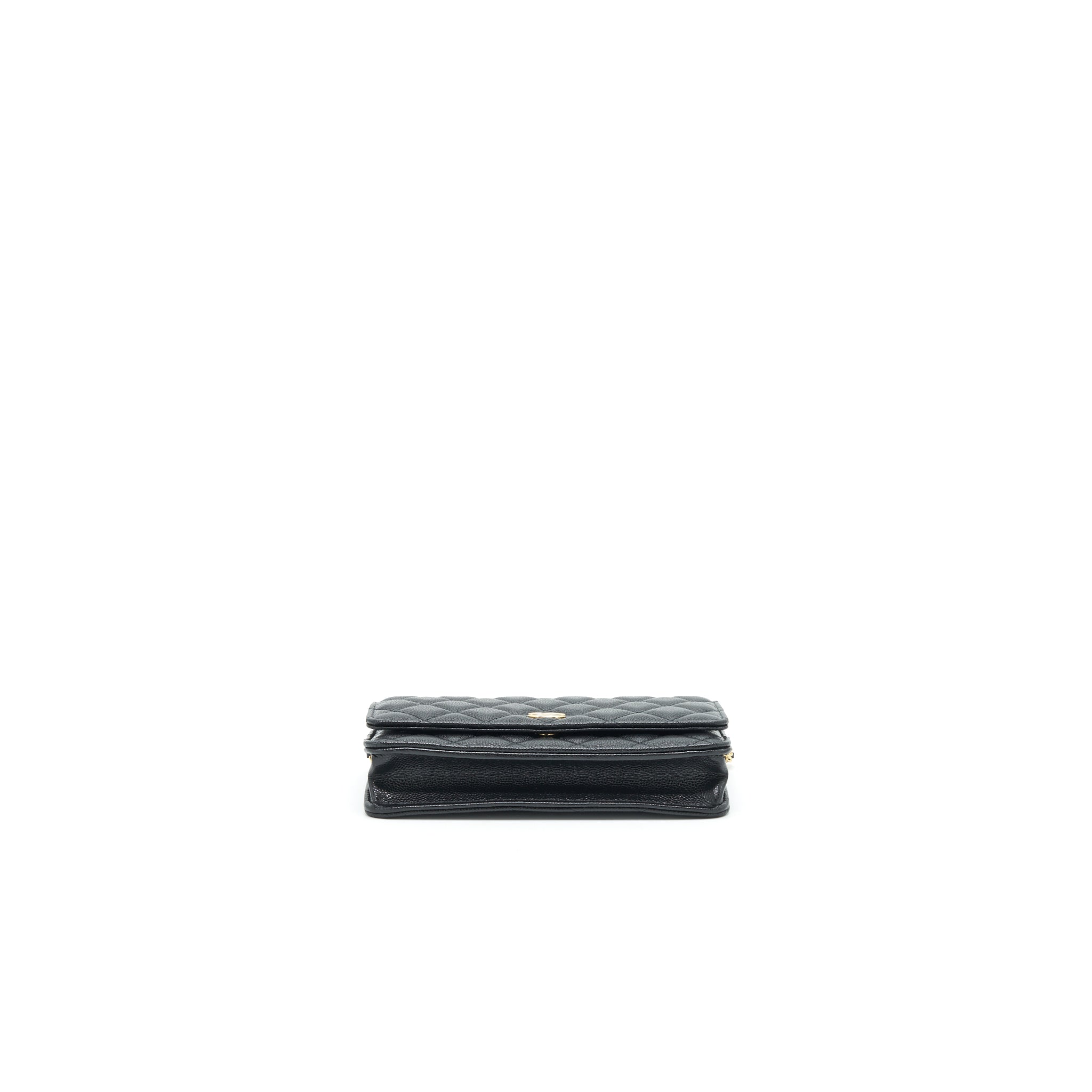 Chanel 21A Coco letter Wallet on Chain Black Caviar