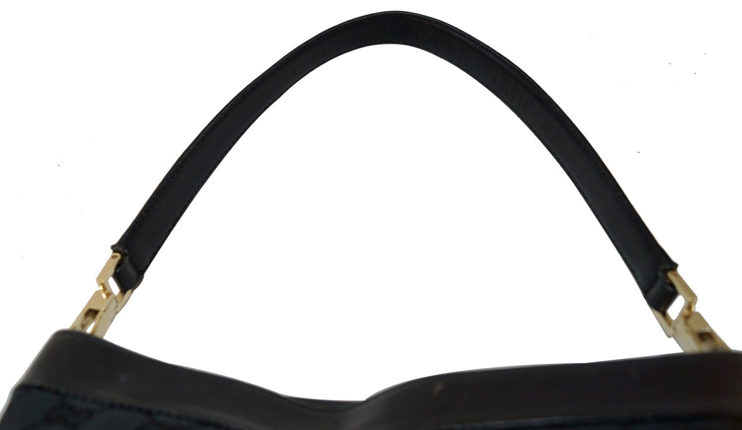 GUCCI GG Signature Monogram Black Leather Shoulder Bag