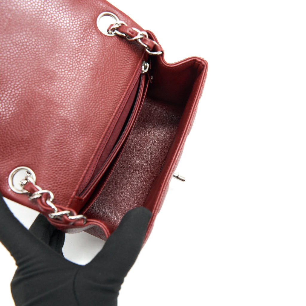 CHANEL MINI SQUARE CARVIAR RED