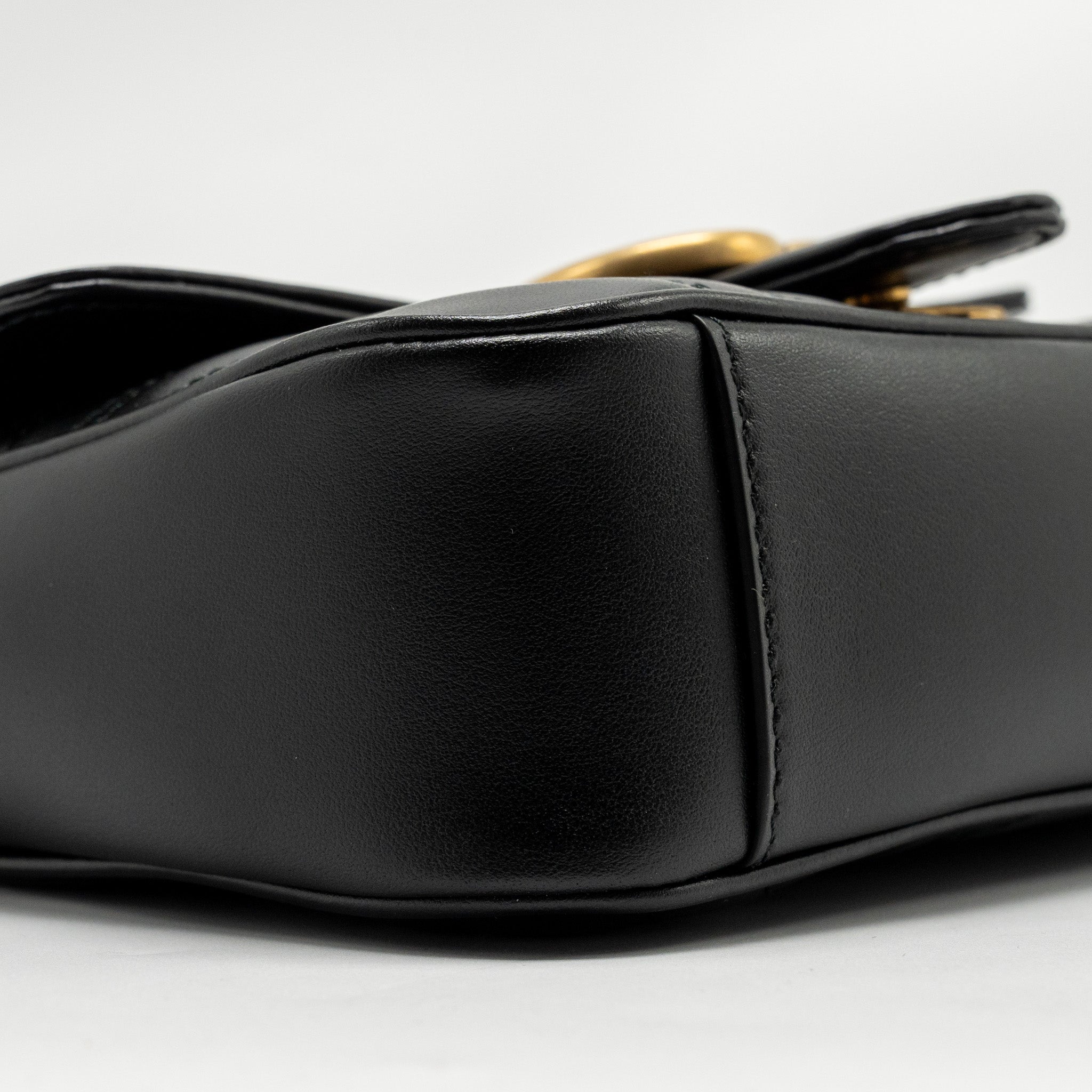 Gucci Mini GG Marmont Shoulder Bag Calfskin Black