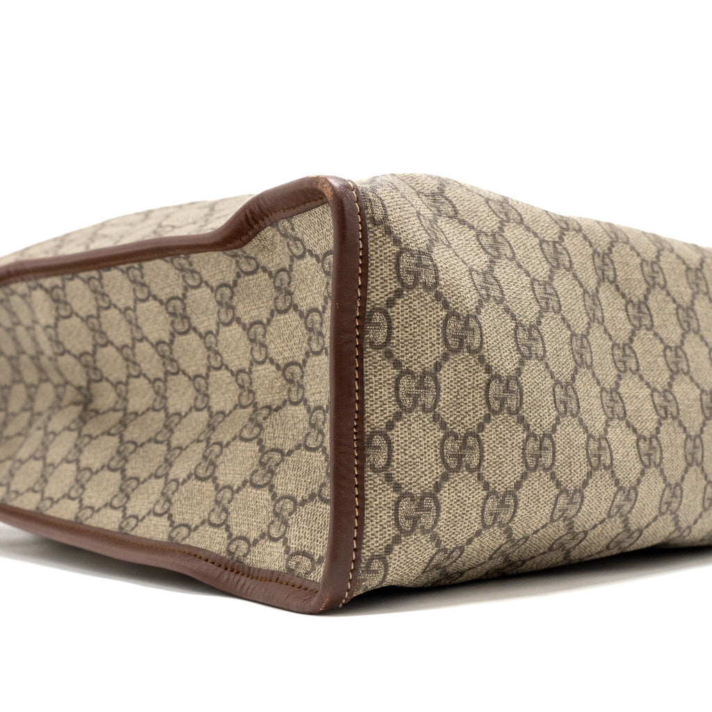 Gucci large shopping tote bag GG supreme canvas / brown