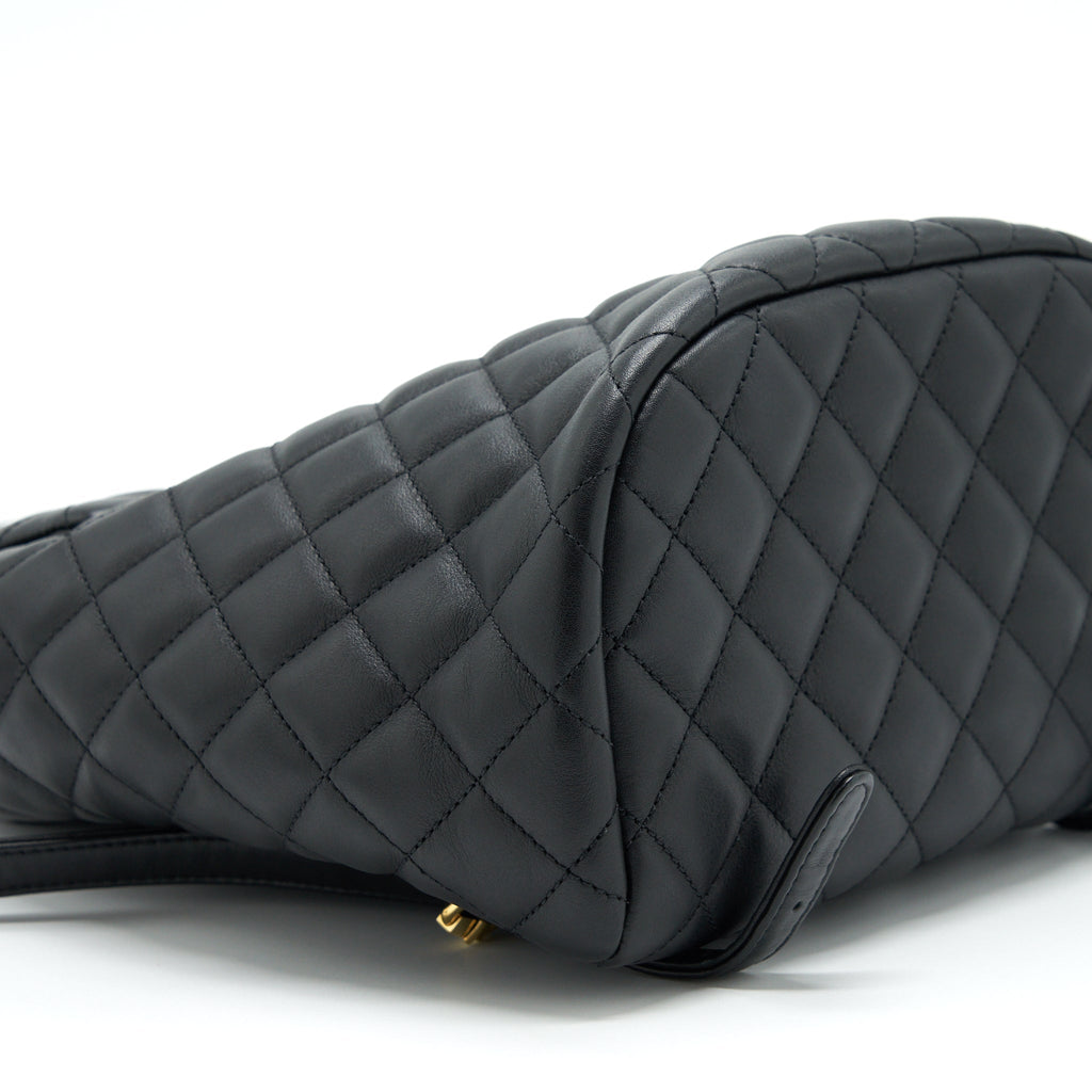 Chanel Quilted Backpack Calfskin Black