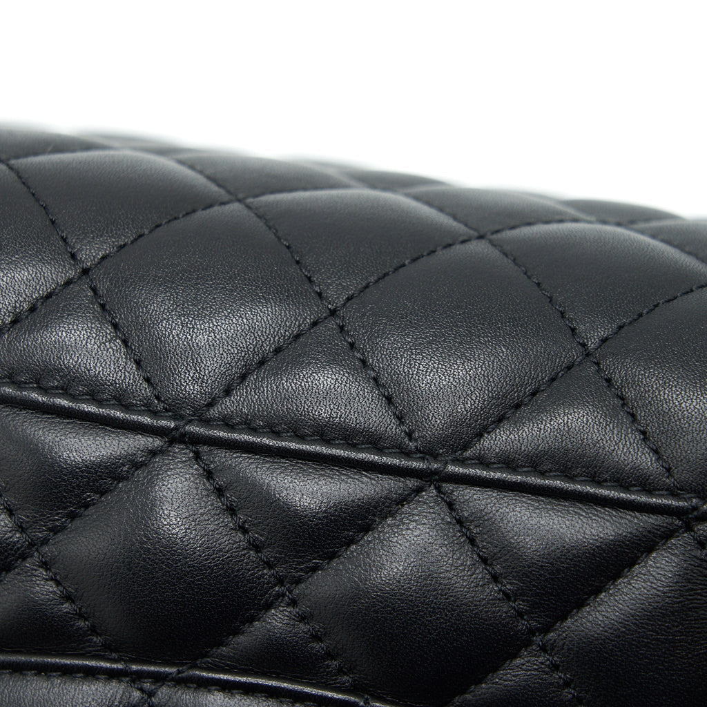 Chanel Quilted Backpack Calfskin Black