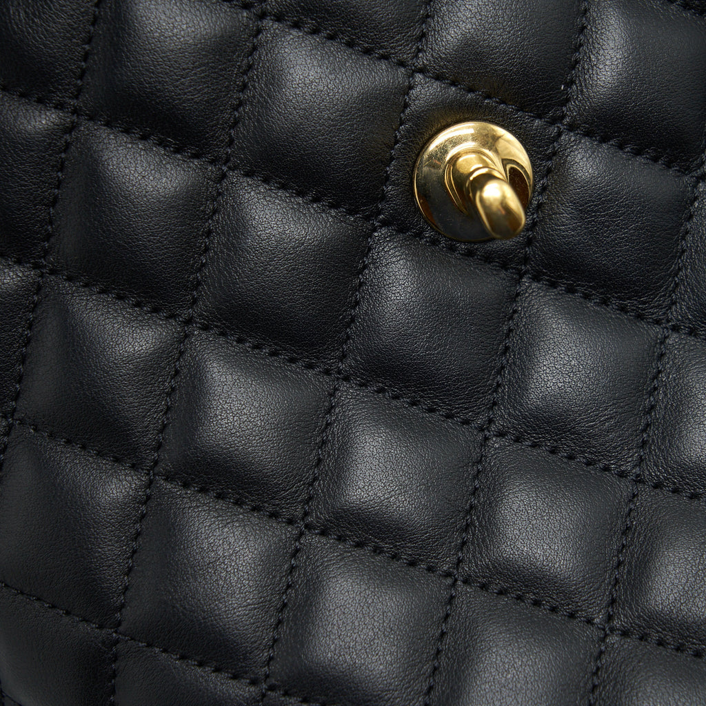 Chanel Quilted Backpack Calfskin Black