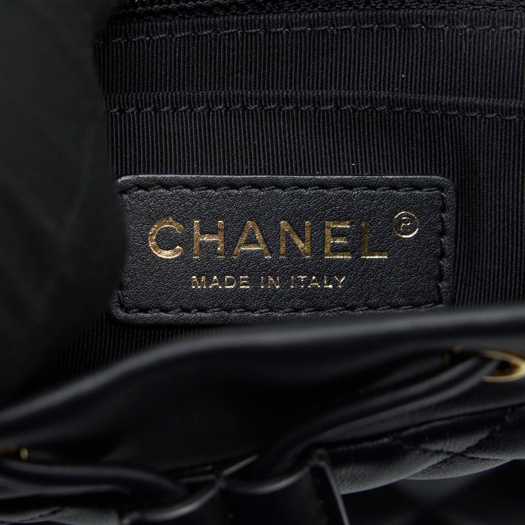 Chanel Quilted Backpack Calfskin Black