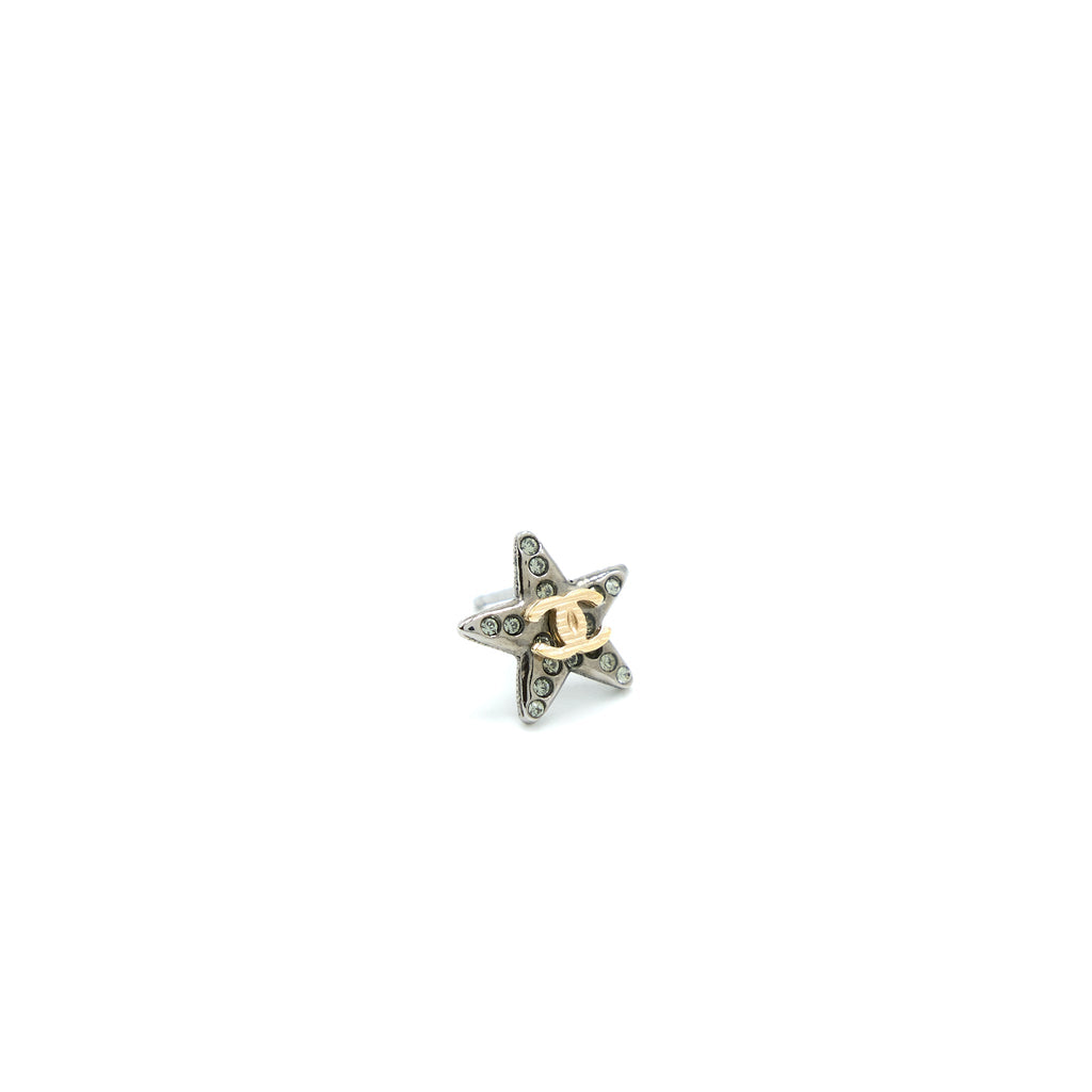 Chanel Crystal CC Star Earrings