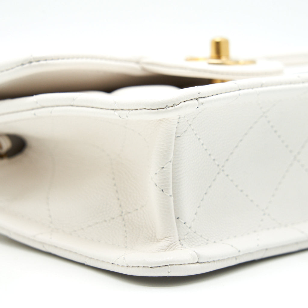 Chanel 2021 Square Flap Cross body White  serial 31