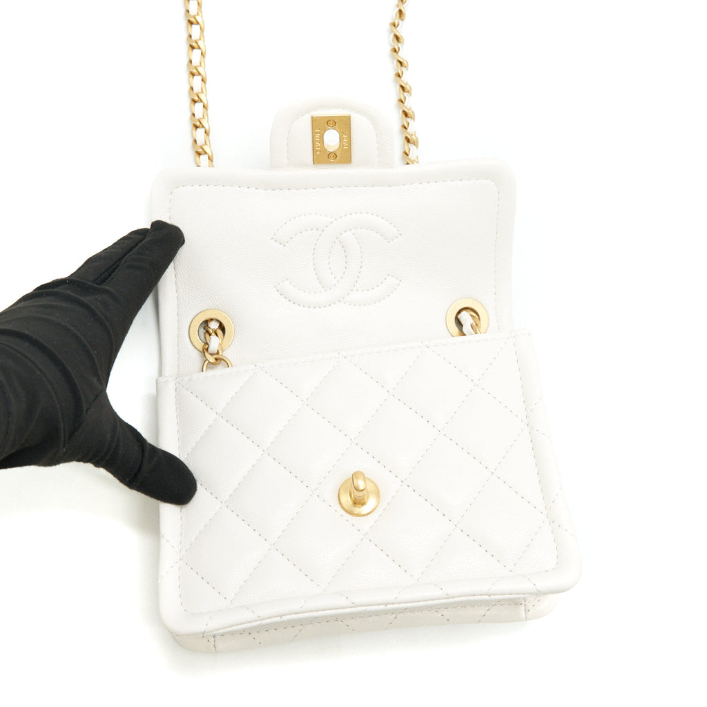 Chanel 2021 Square Flap Cross body White  serial 31