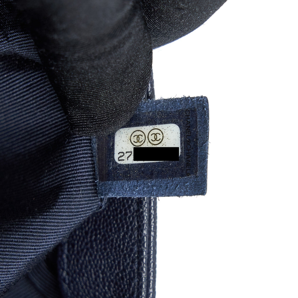 Chanel Medium Boy Grained Navy Calfskin Brushed