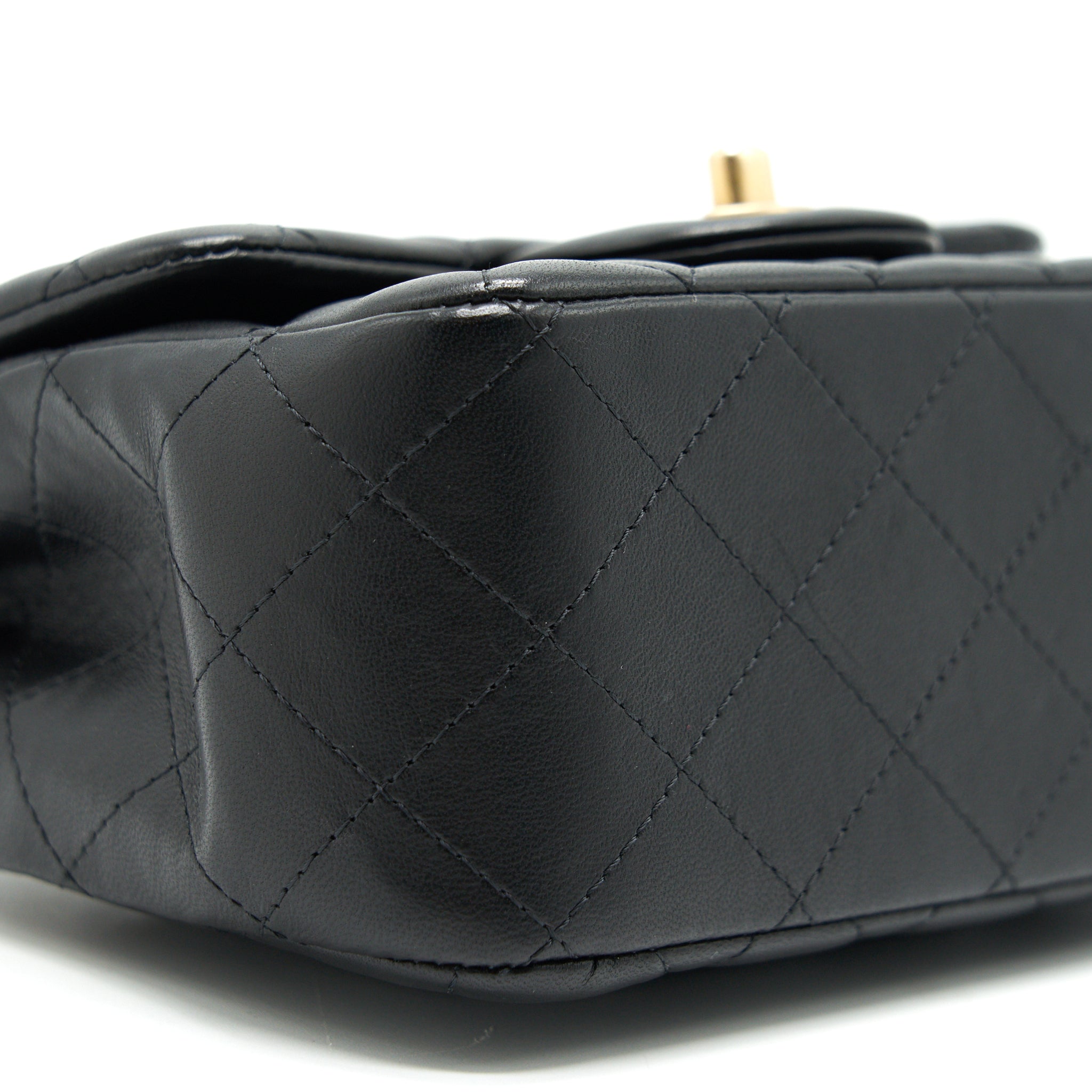 CHANEL MINI SQUARE BLACK LAMBSKIN