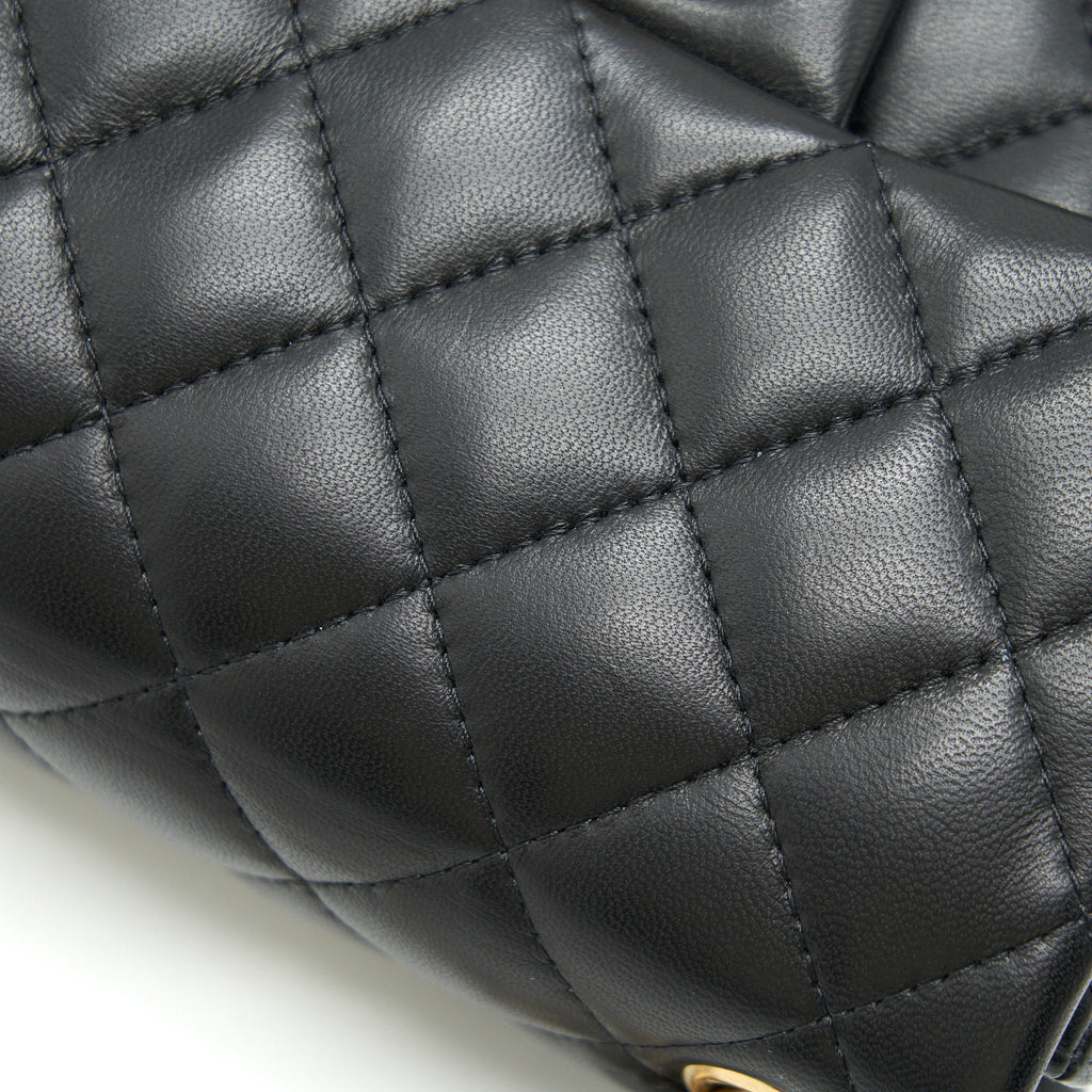 CHANEL MINI SQUARE BLACK LAMBSKIN