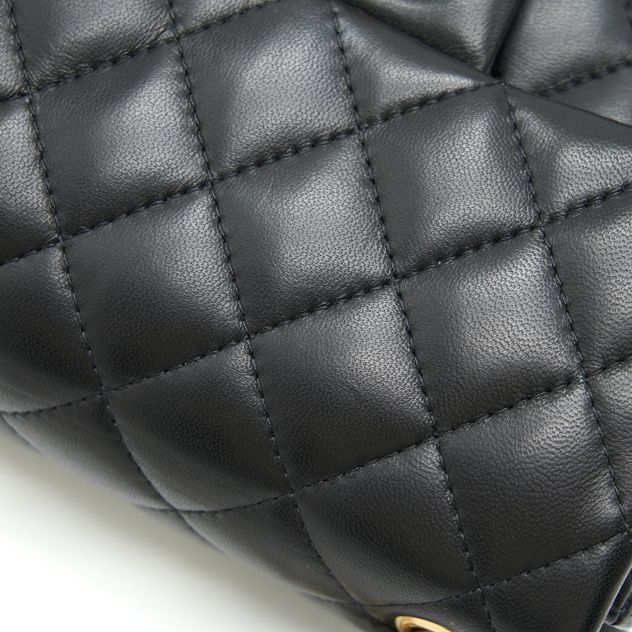 CHANEL MINI SQUARE BLACK LAMBSKIN