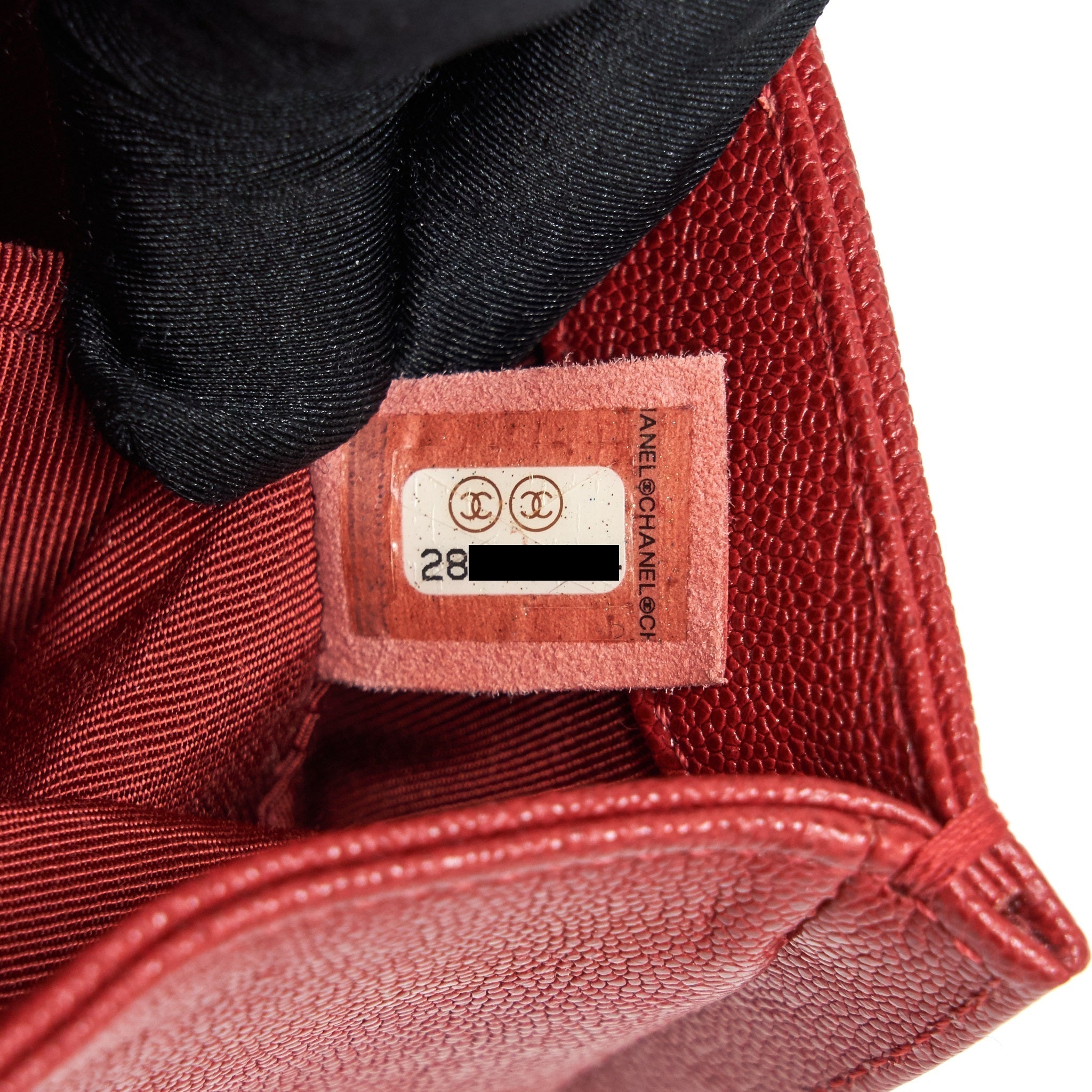 Chanel Medium Boy Grained Red Calfskin Brushed