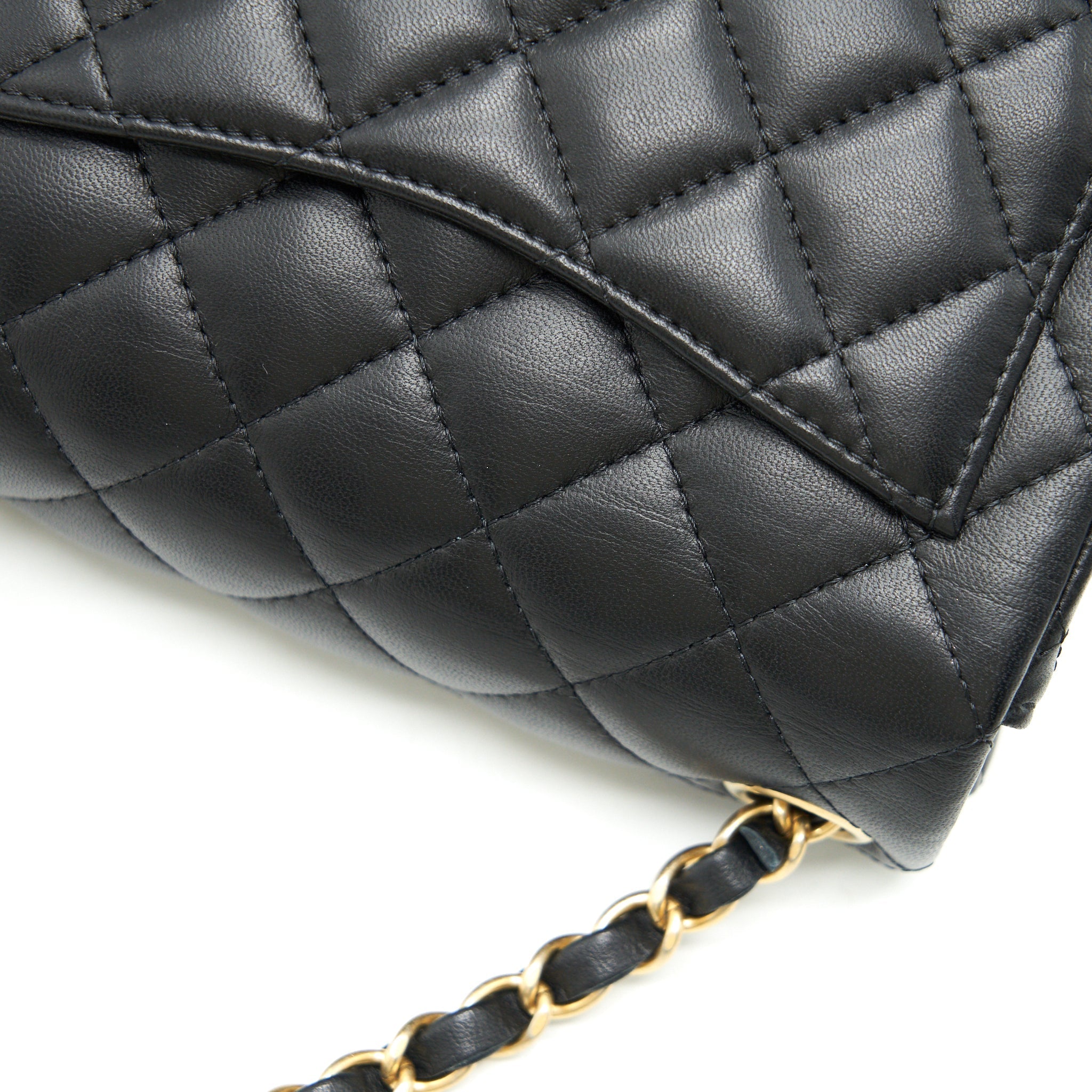 CHANEL MINI SQUARE BLACK LAMBSKIN