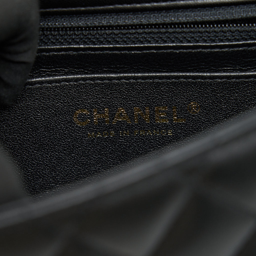 CHANEL MINI SQUARE BLACK LAMBSKIN