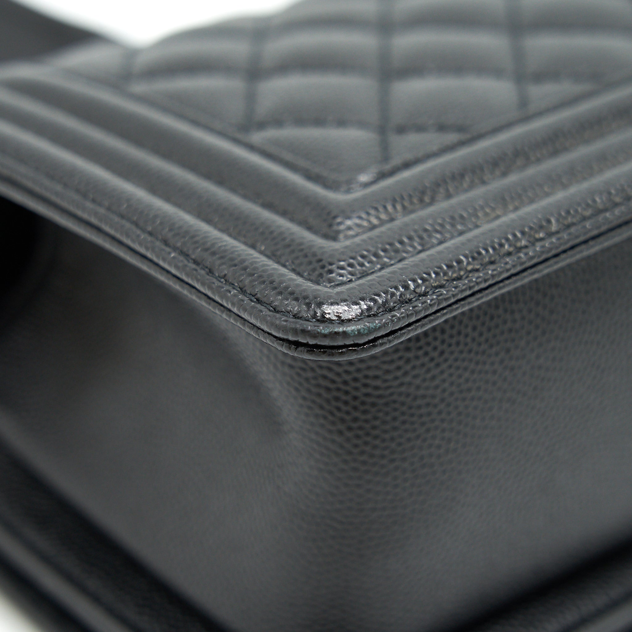 CHANEL SMALL BOY BAG CAVIAR LEATHER  BLACK