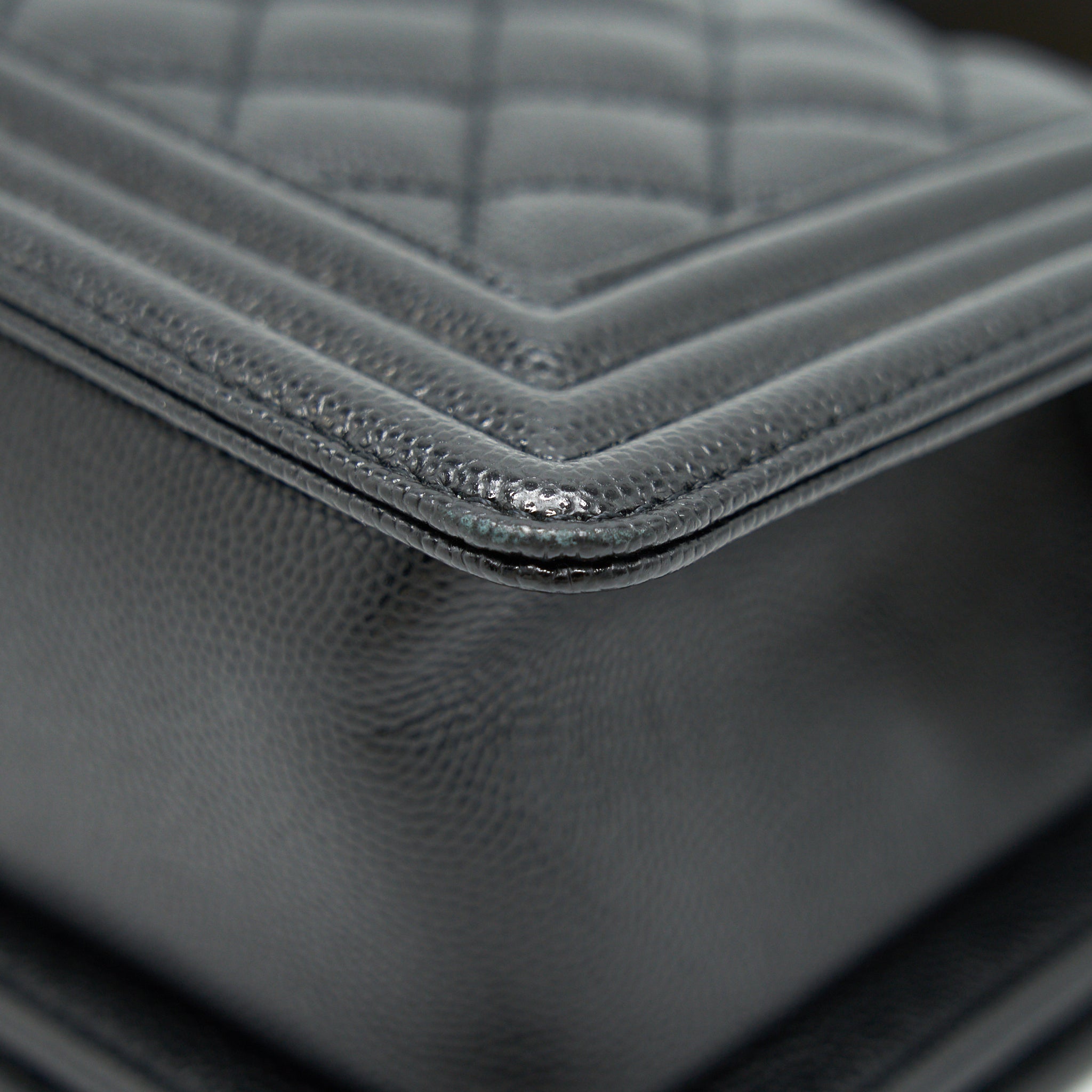CHANEL SMALL BOY BAG CAVIAR LEATHER  BLACK