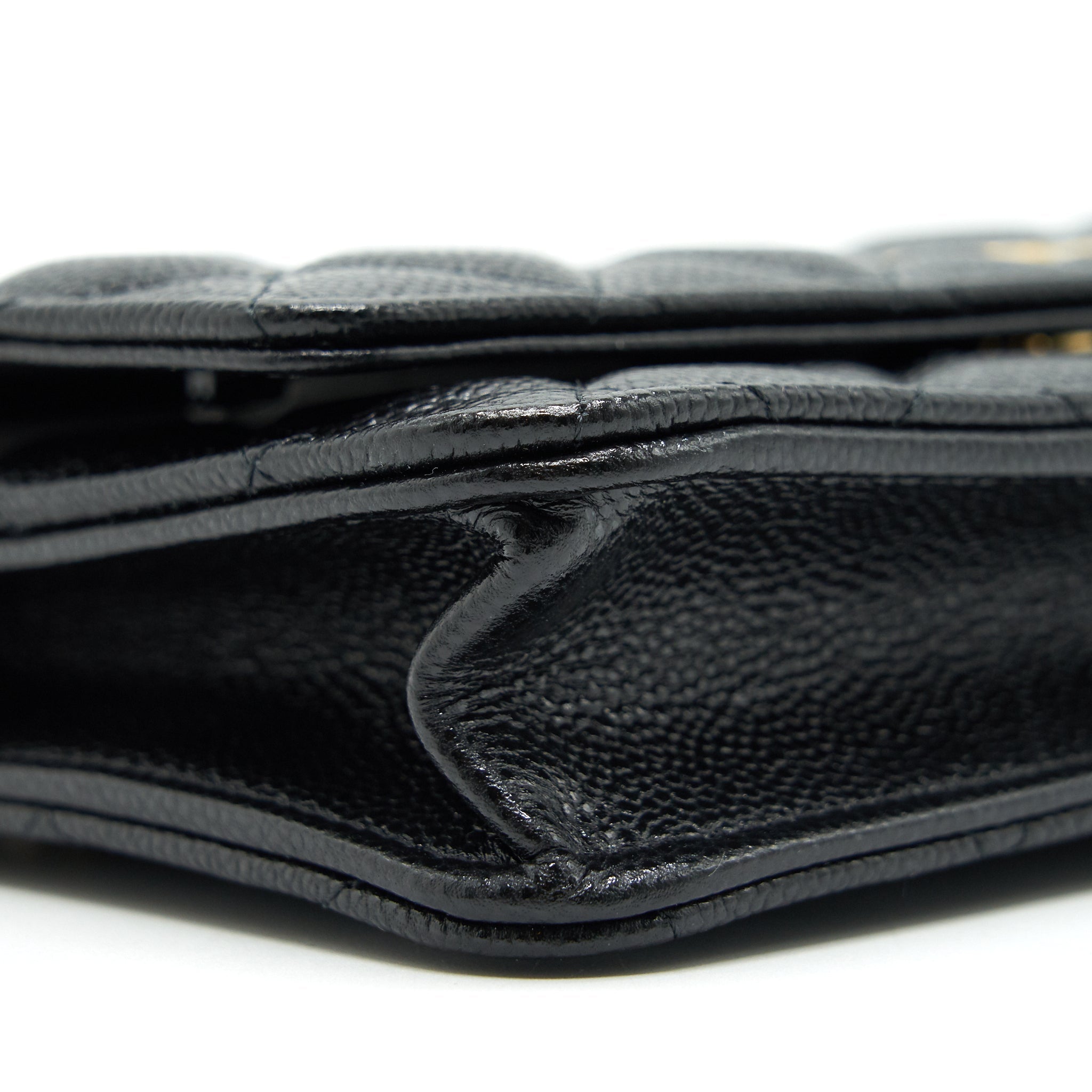 Chanel 21A Coco letter Wallet on Chain Black Caviar