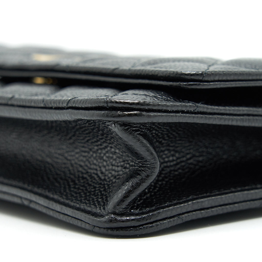 Chanel 21A Coco letter Wallet on Chain Black Caviar