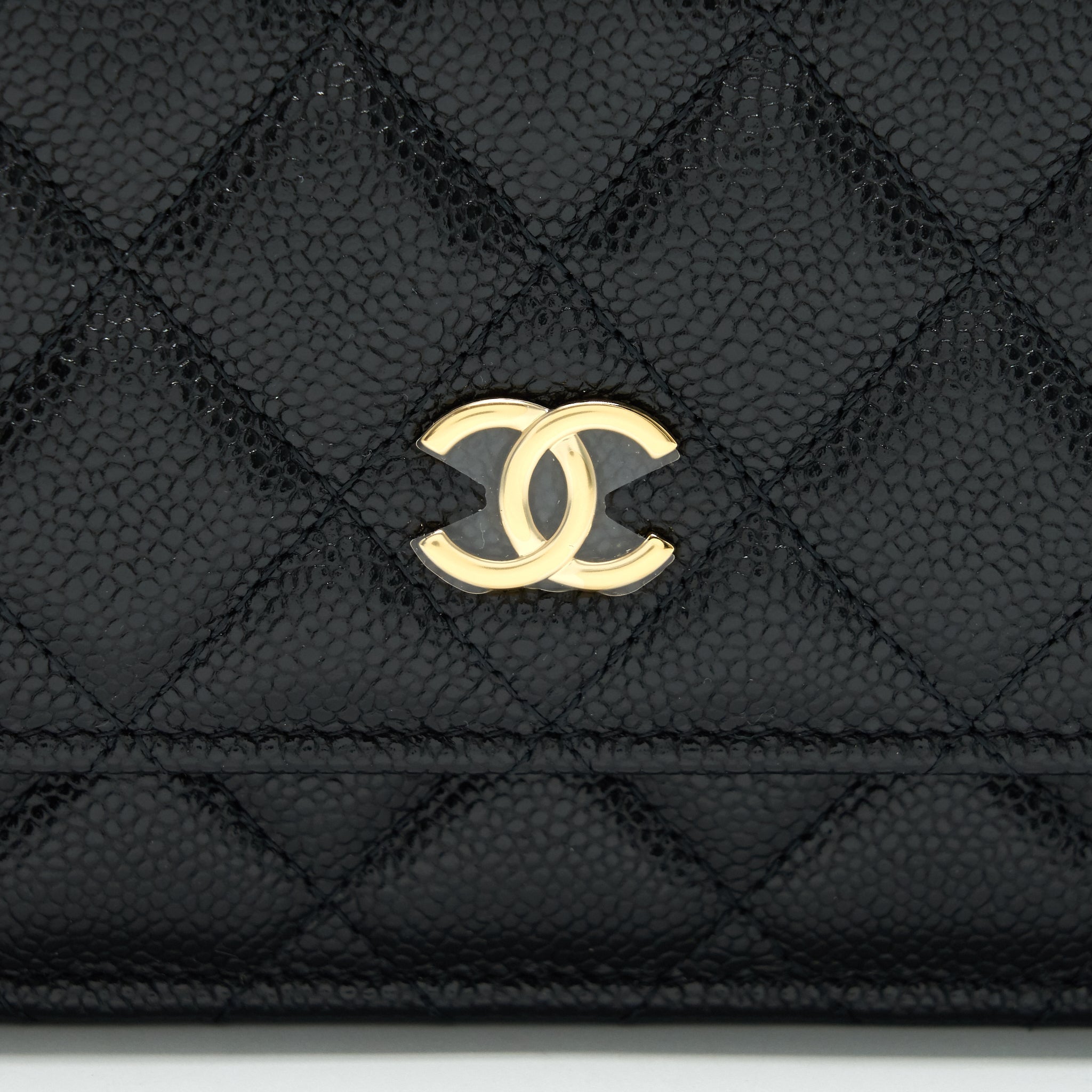 Chanel 21A Coco letter Wallet on Chain Black Caviar