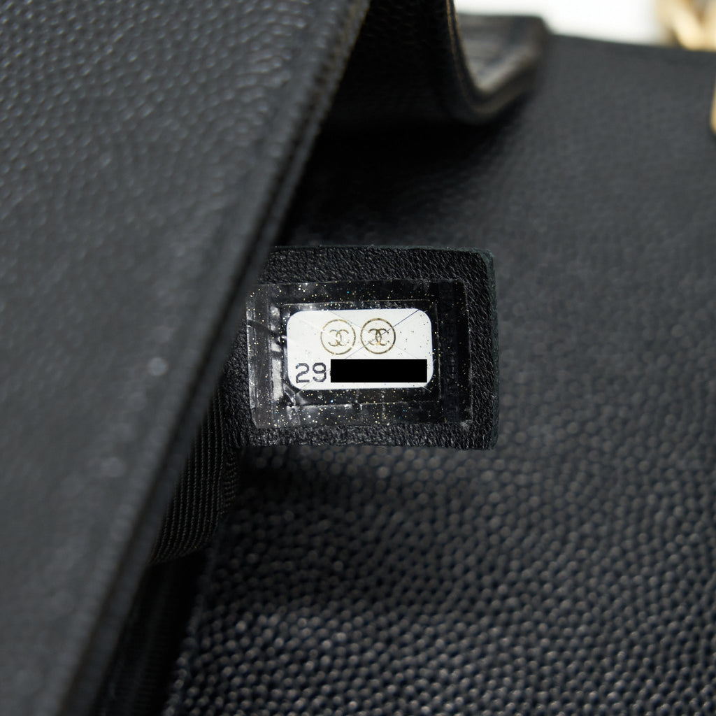 CHANEL SMALL BOY BAG CAVIAR LEATHER  BLACK