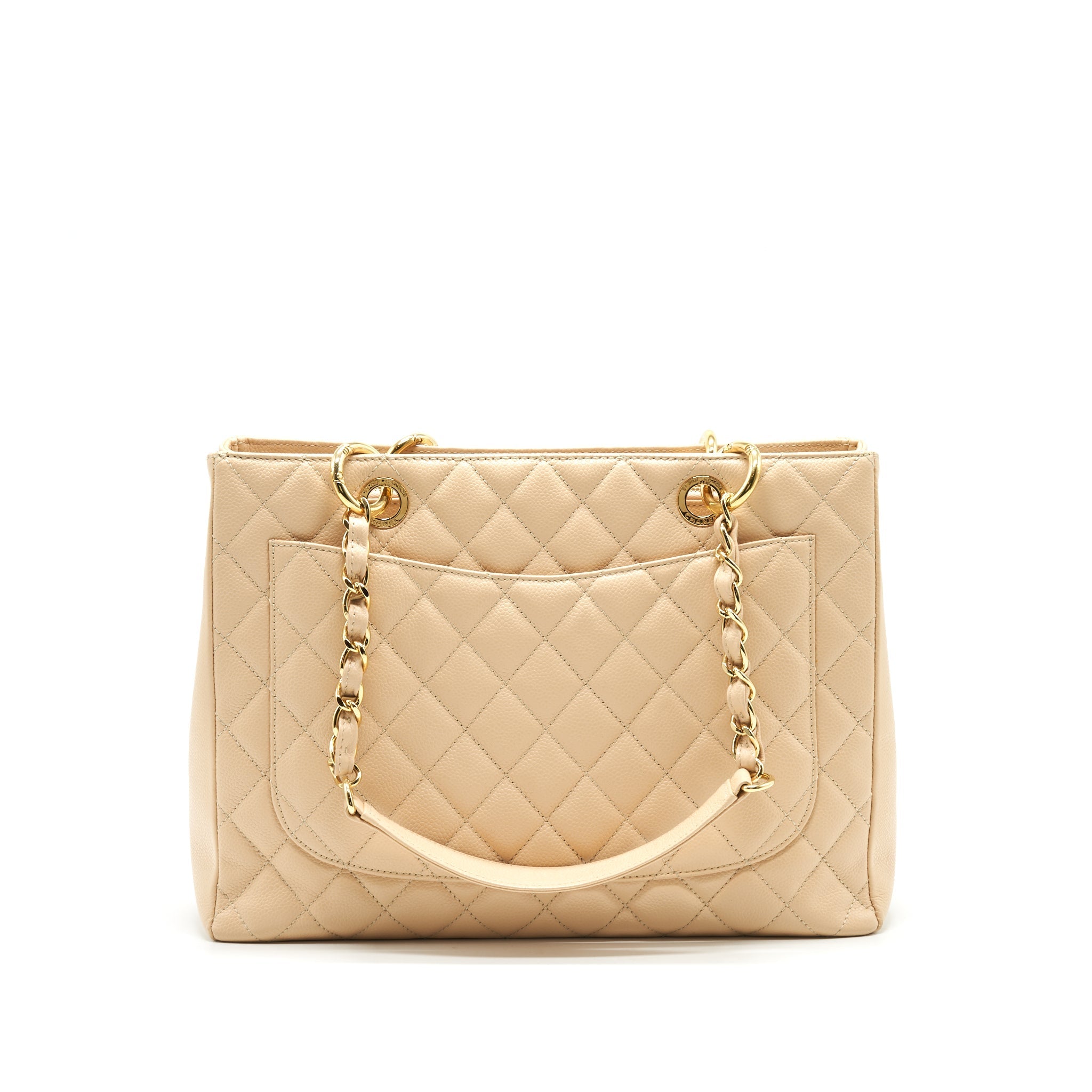 Chanel Grand Shopping Tote Bag Caviar Beige  Serial 16