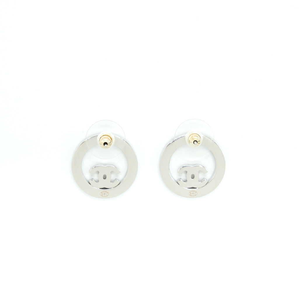 Chanel Round Crystal CC Earrings