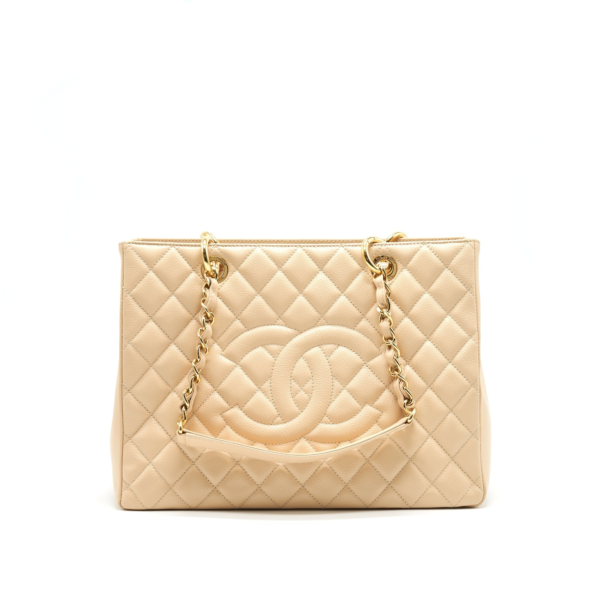 Chanel Grand Shopping Tote Bag Caviar Beige  Serial 16