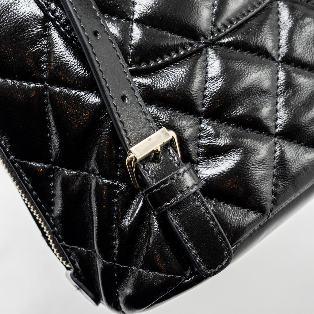 Chanel 22A Mini Backpack Patent Black L (microchip)