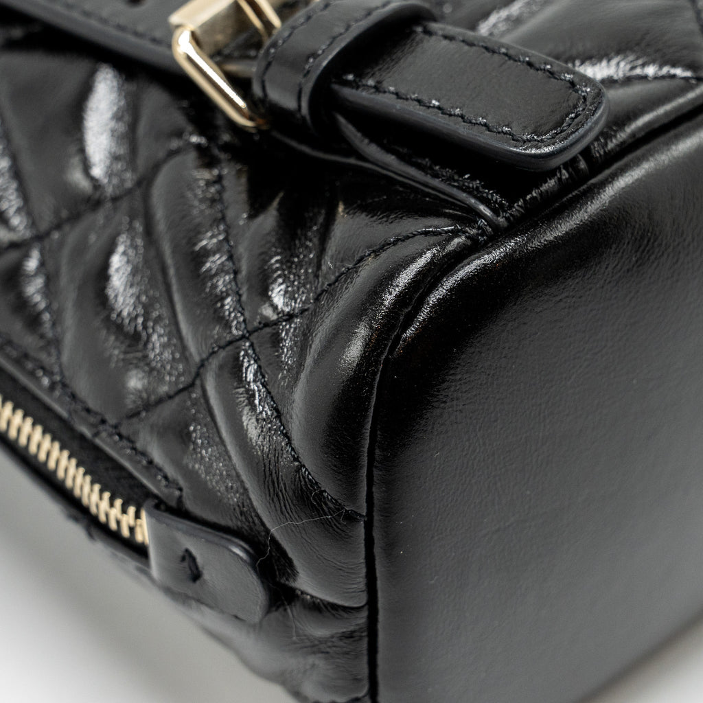 Chanel 22A Mini Backpack Patent Black L (microchip)