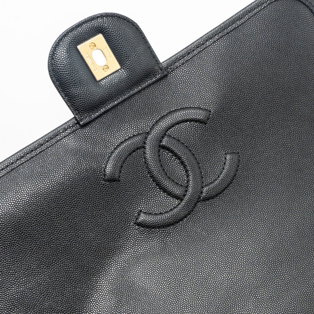 Chanel 22k Large Backpack Caviar Black (microchip)