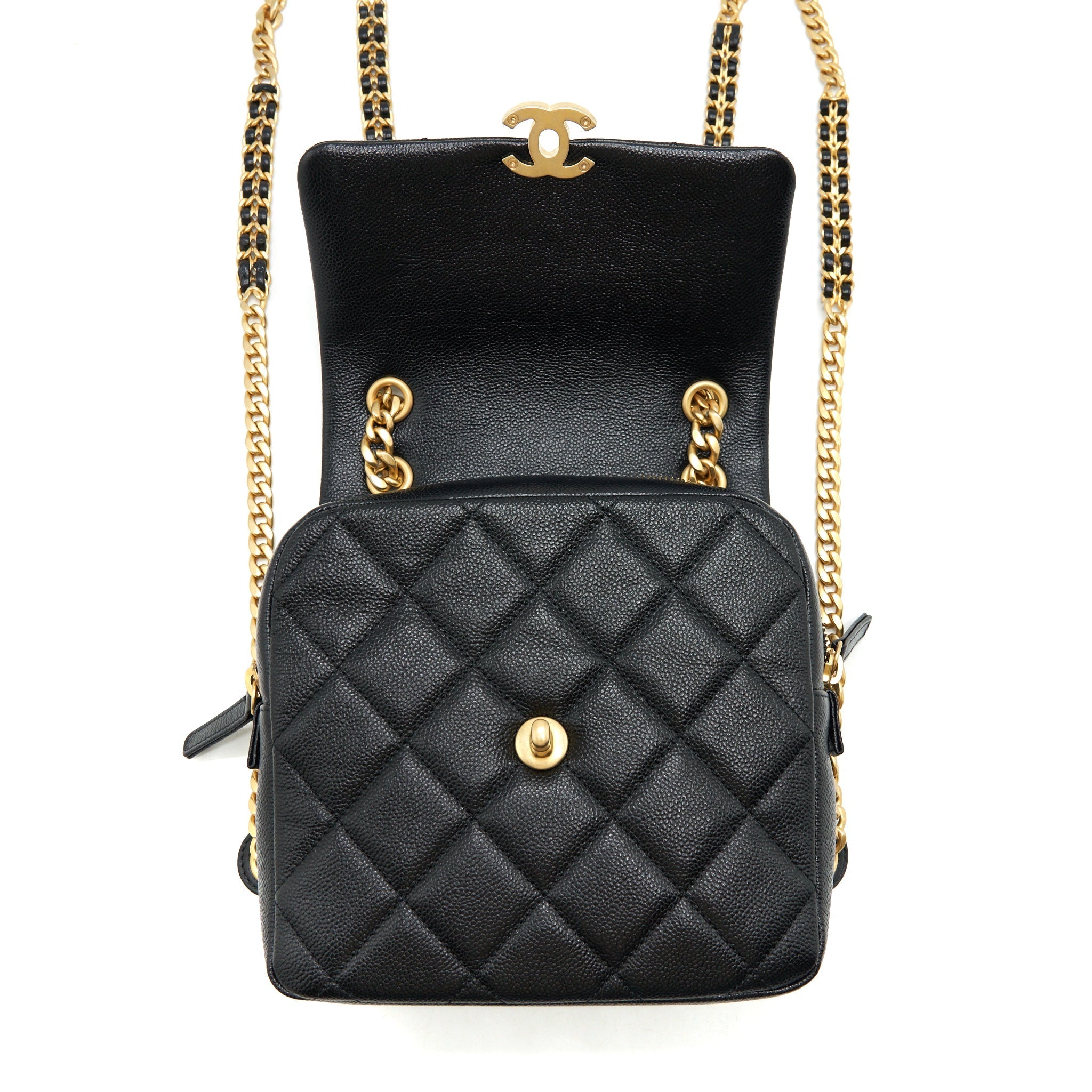 Chanel 22P Flap Backpack Caviar Black
