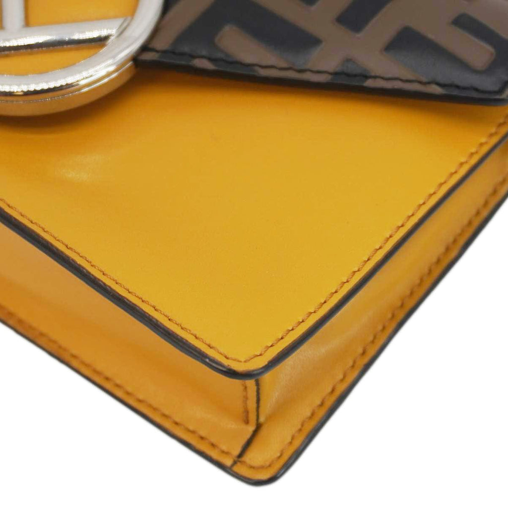 FENDI F Envelope FF 1974 Embossed Leather Belt Bag Sunflower