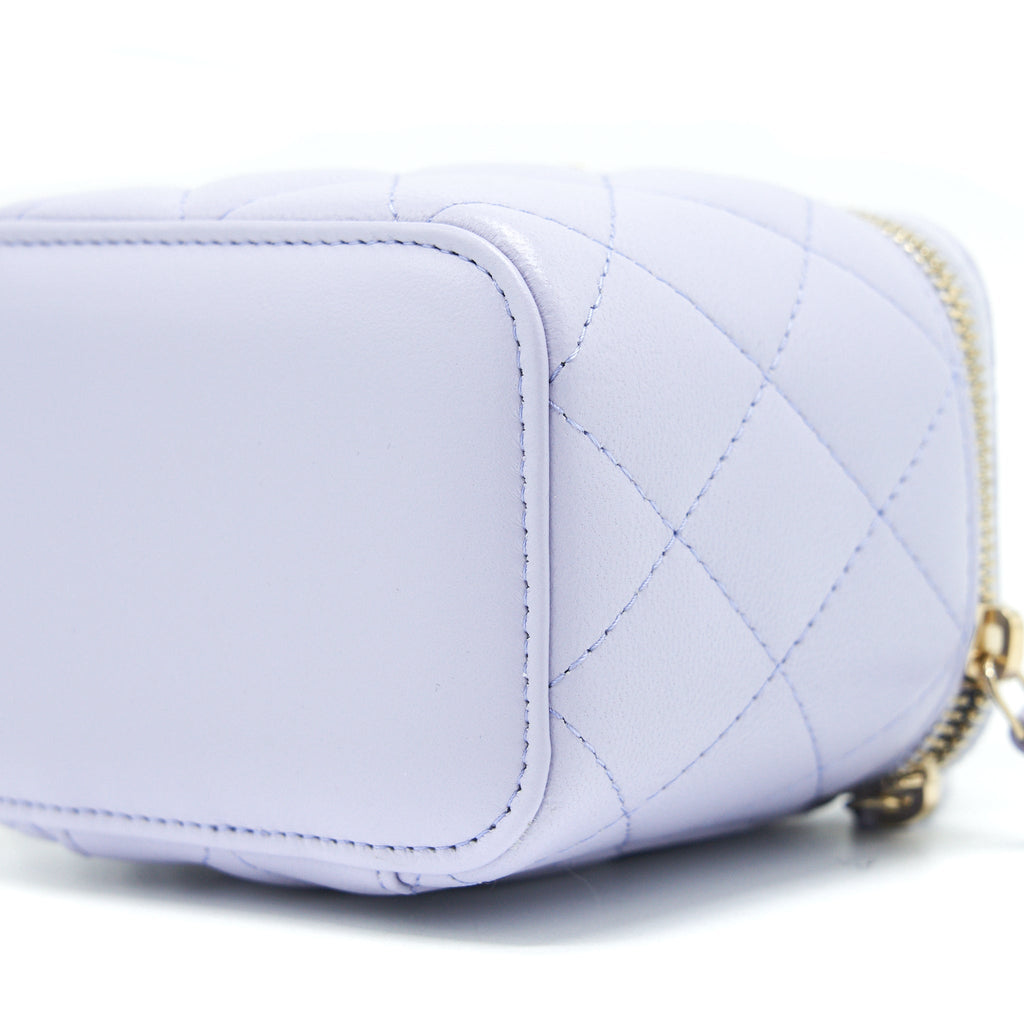 Chanel 21K Mini Top Handle Vanity With Chain Light Purple L