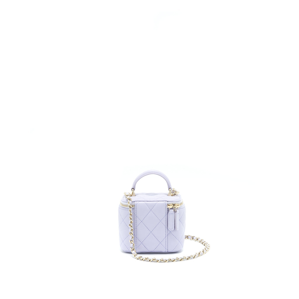 Chanel 21K Mini Top Handle Vanity With Chain Light Purple L