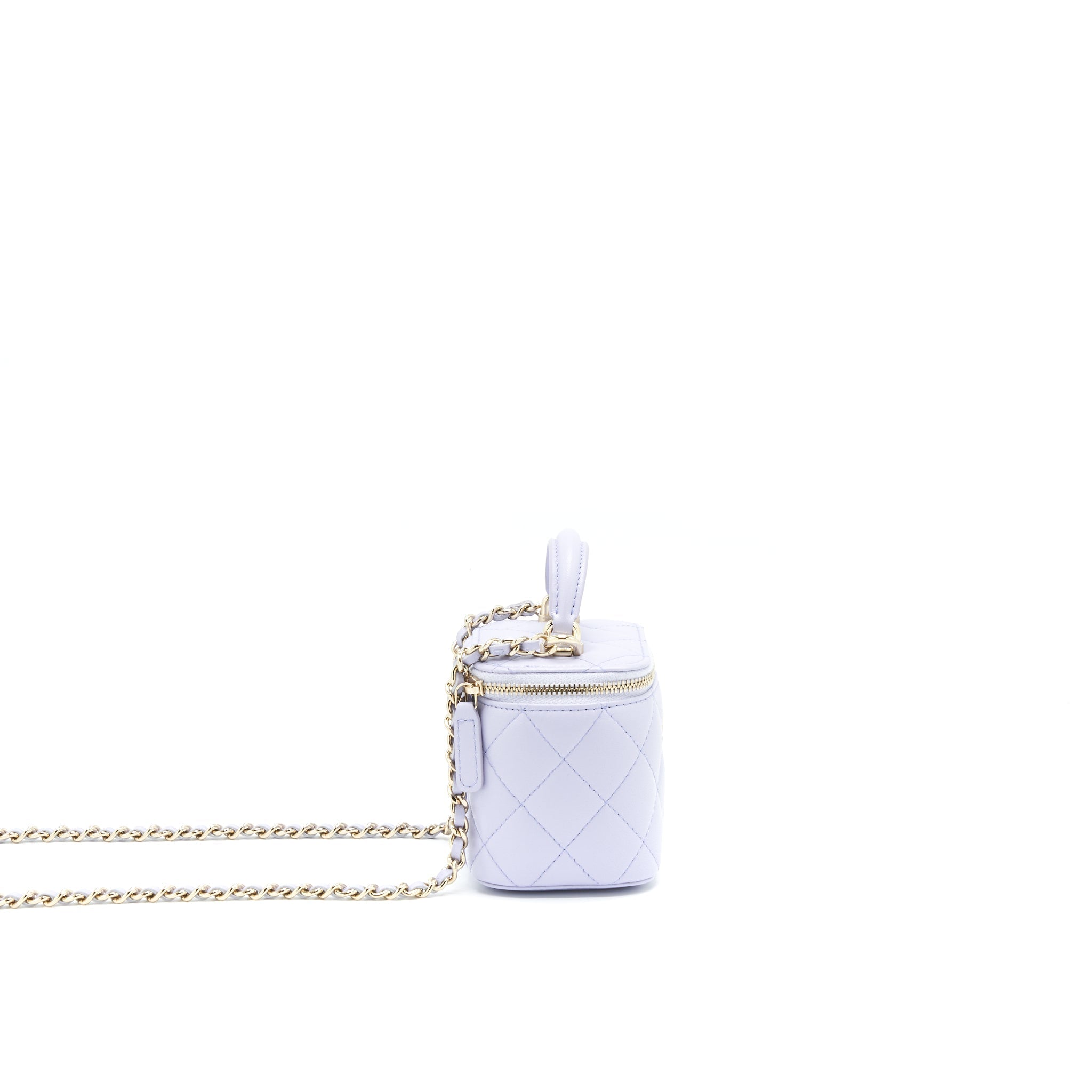 Chanel 21K Mini Top Handle Vanity With Chain Light Purple L