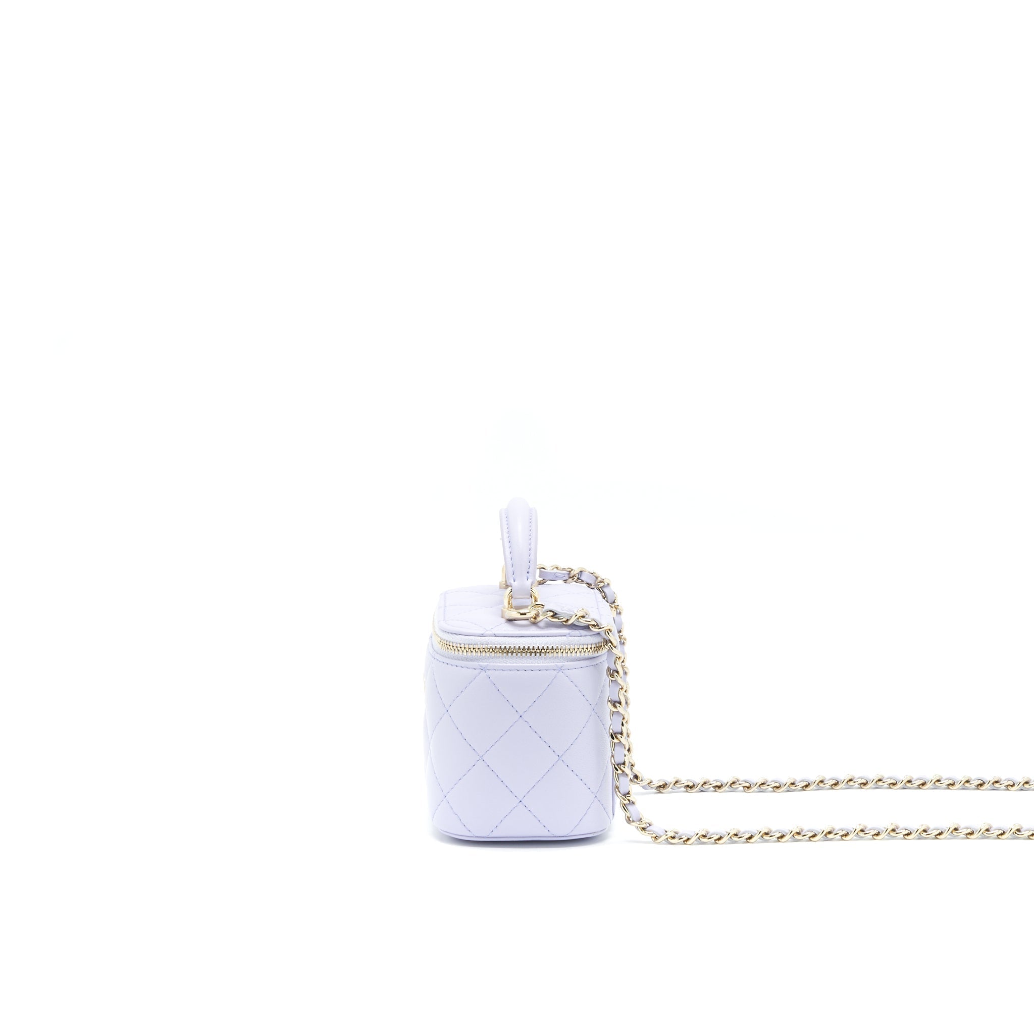 Chanel 21K Mini Top Handle Vanity With Chain Light Purple L