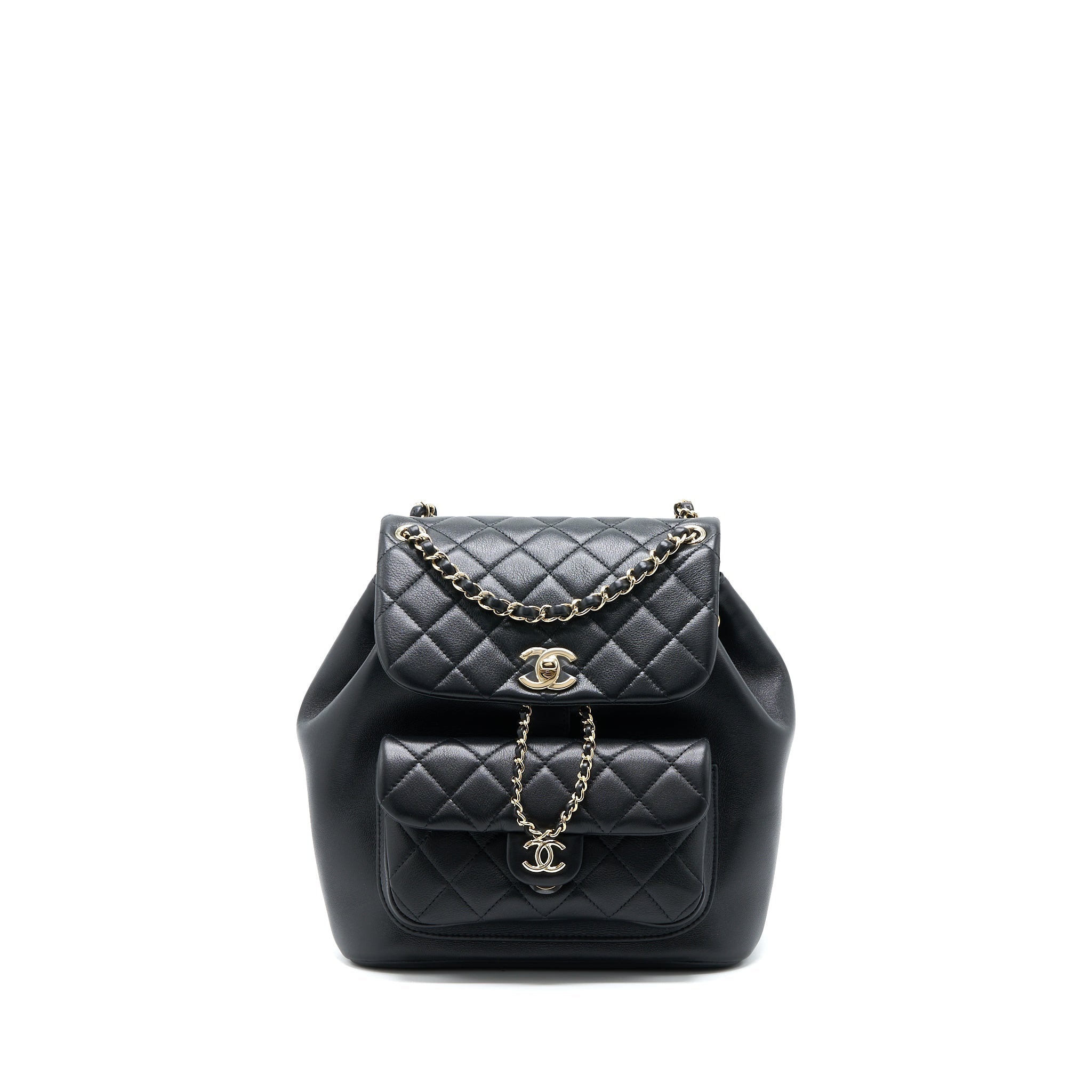 Chanel 23C Large Duma Backpack Calfskin Black L (Microchip)