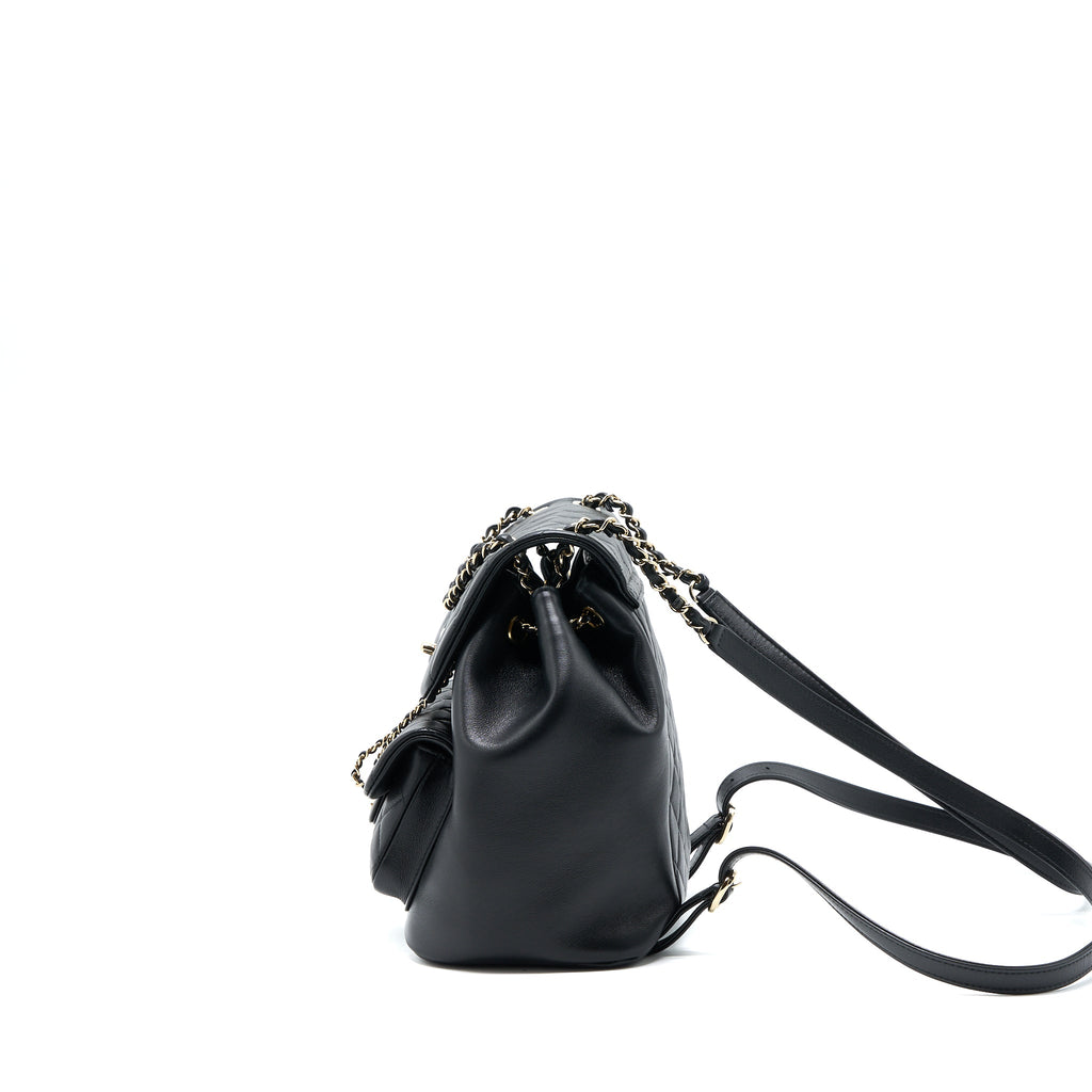 Chanel 23C Large Duma Backpack Calfskin Black L (Microchip)