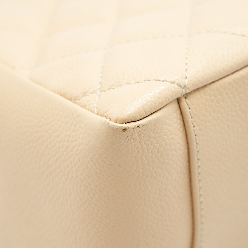 Chanel Grand Shopping Tote Bag Caviar Beige  Serial 16